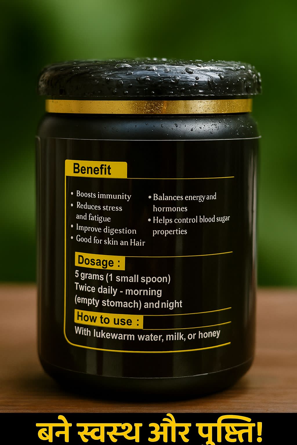 A person mixing Vedma Ageless Brite powder with water or milk.